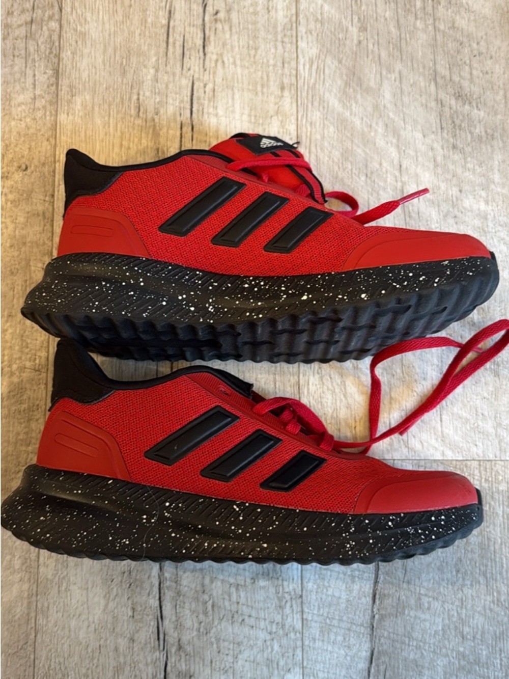 adidas Kids Red Sneakers with Black Accents